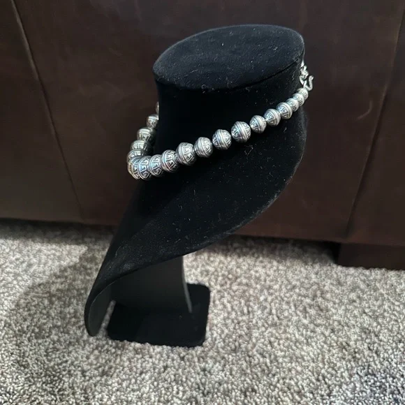 Hand Crafted Sterling Silver Beaded Necklace - Picture 2 of 4